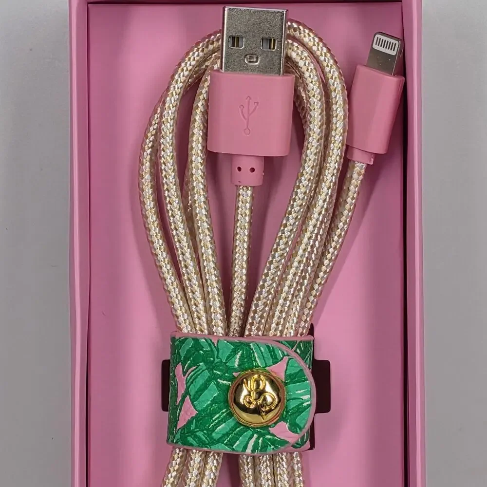 LILLY PULITZER 5FT LIGHTNING CHARGING CORD – LET’S GO BANANAS – APPLE COMPATIBLE
